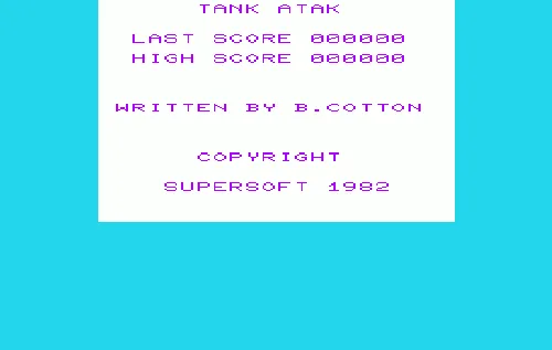 Tank Atak title screen