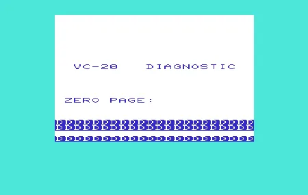 VC-20 Diagnostic title screen