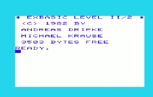 ExBASIC Level II title screen