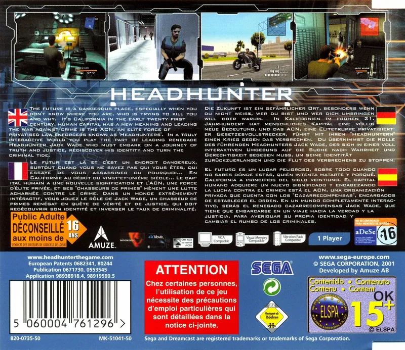 Headhunter box back