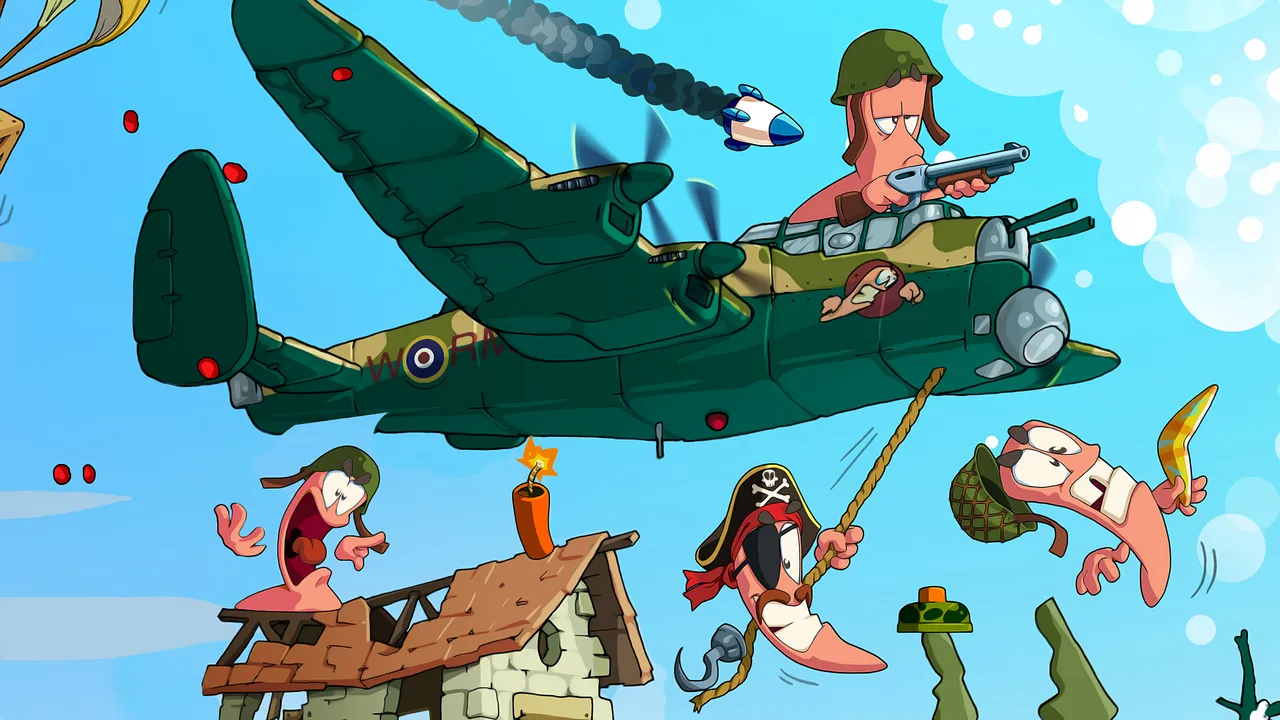 Backdrop artwork for Worms: World Party