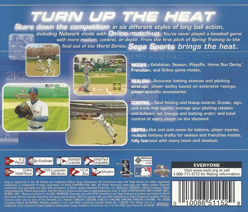 World Series Baseball 2K2 box back