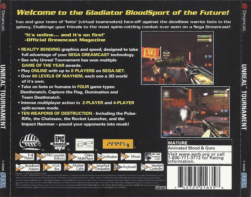 Unreal Tournament box back