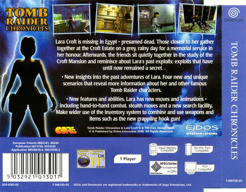 Tomb Raider Chronicles box back