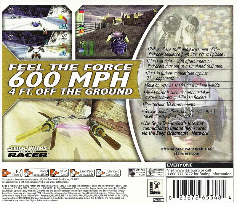 Star Wars: Episode I: Racer box back