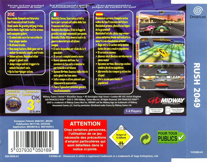 San Francisco Rush 2049 box back