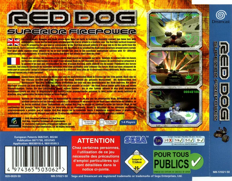 Red Dog: Superior Firepower box back
