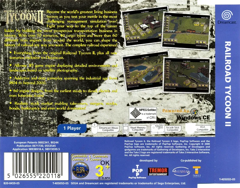 Railroad Tycoon II: Gold Edition box back
