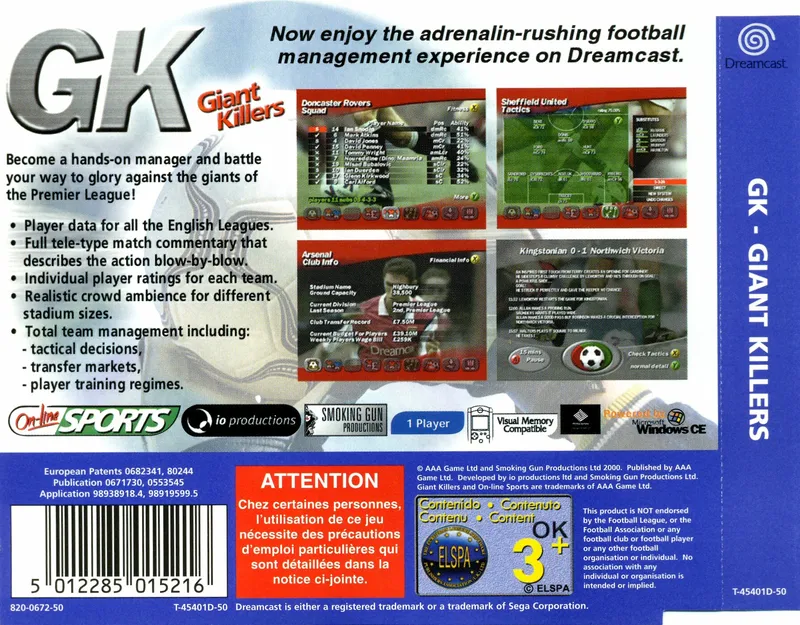 Giant Killers box back