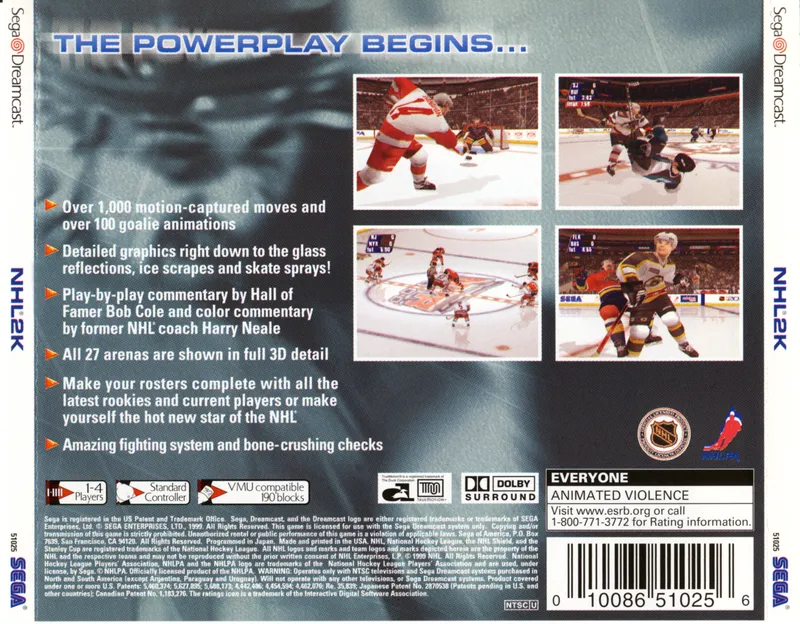 NHL 2K box back