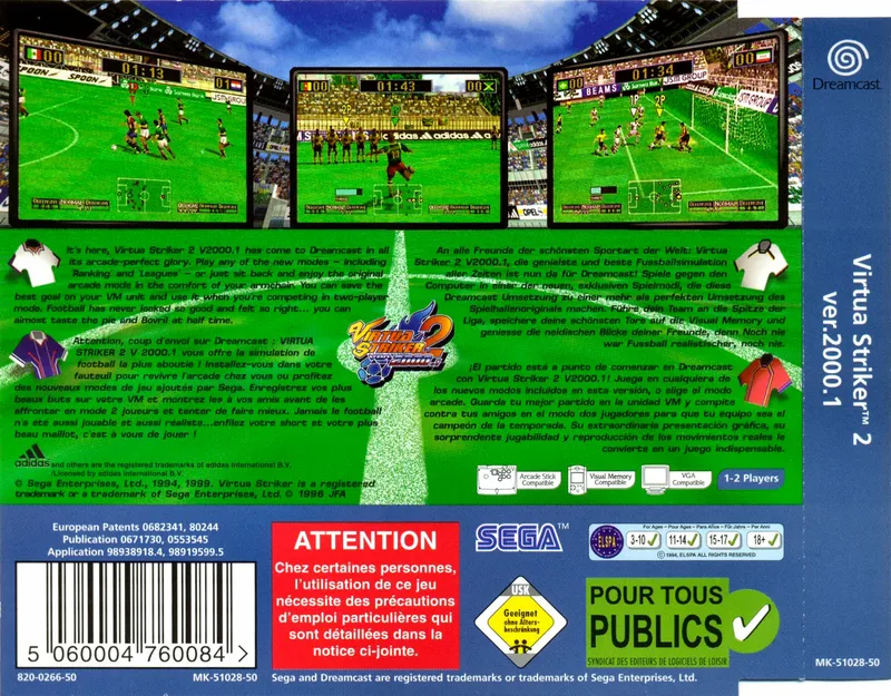 Virtua Striker 2 box back