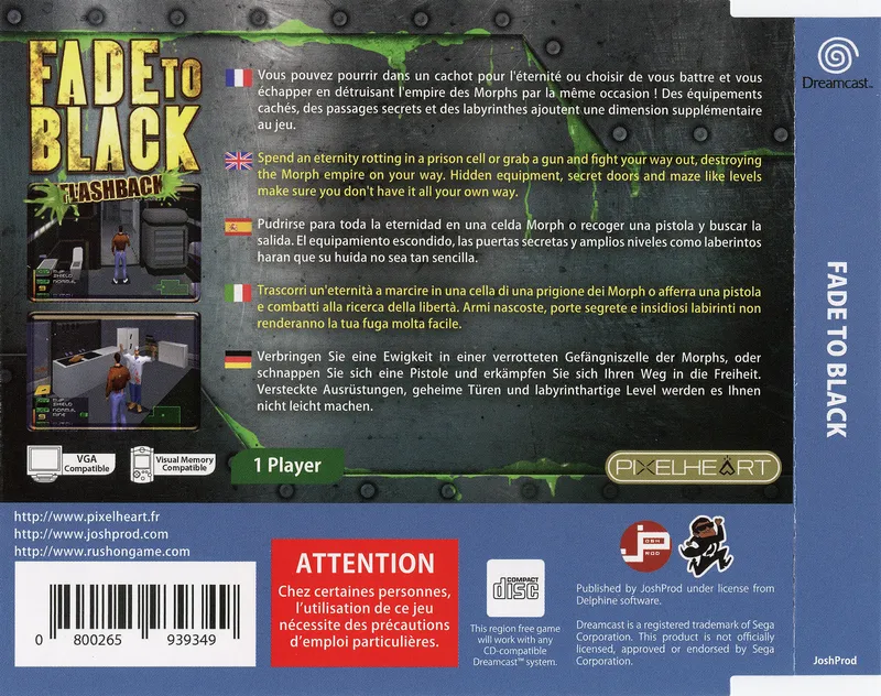 Fade To Black -Flashback- box back