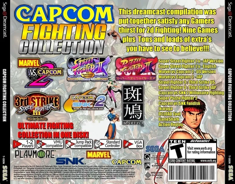 Capcom Fighting Collection box back