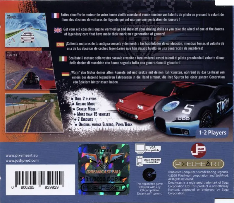 Arcade Racing Legends box back