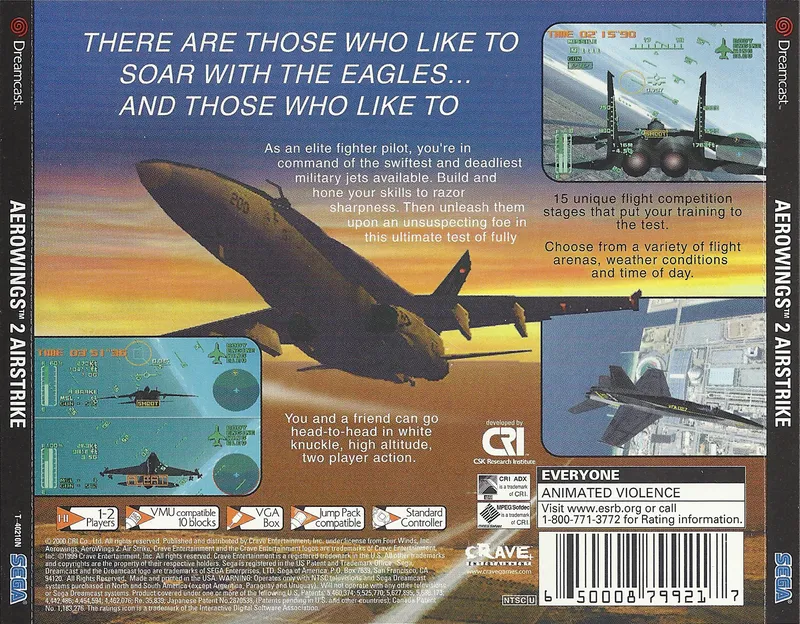 AeroWings 2: Air Strike box back