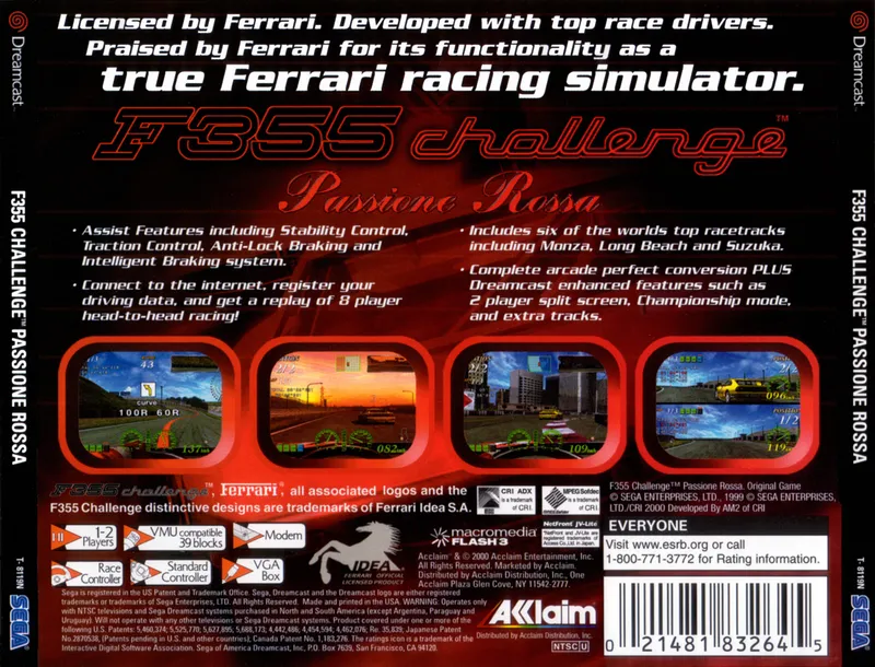 F355 Challenge: Passione Rossa box back