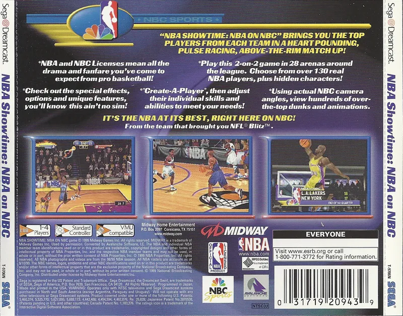 NBA Showtime: NBA on NBC box back