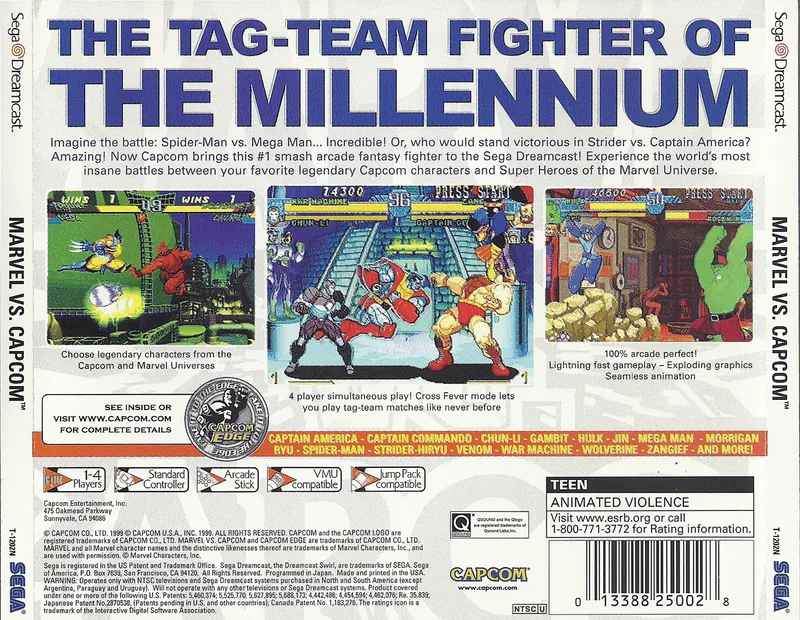 Marvel vs. Capcom: Clash of Super Heroes box back