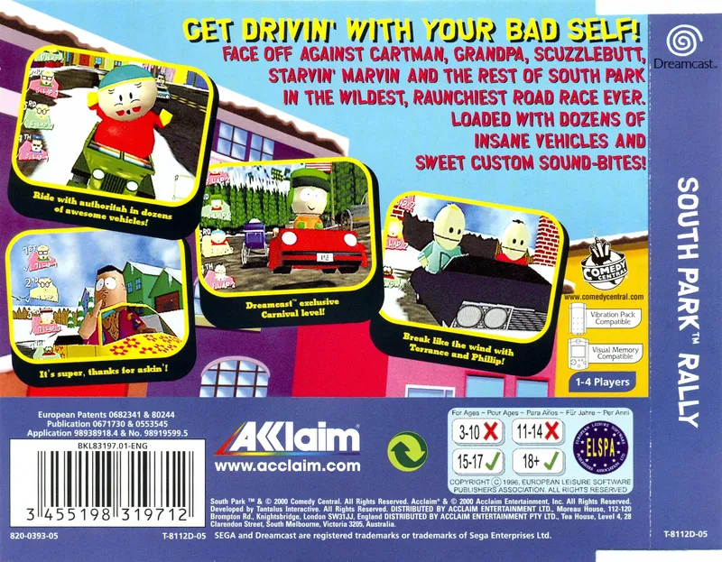 South Park Rally box back