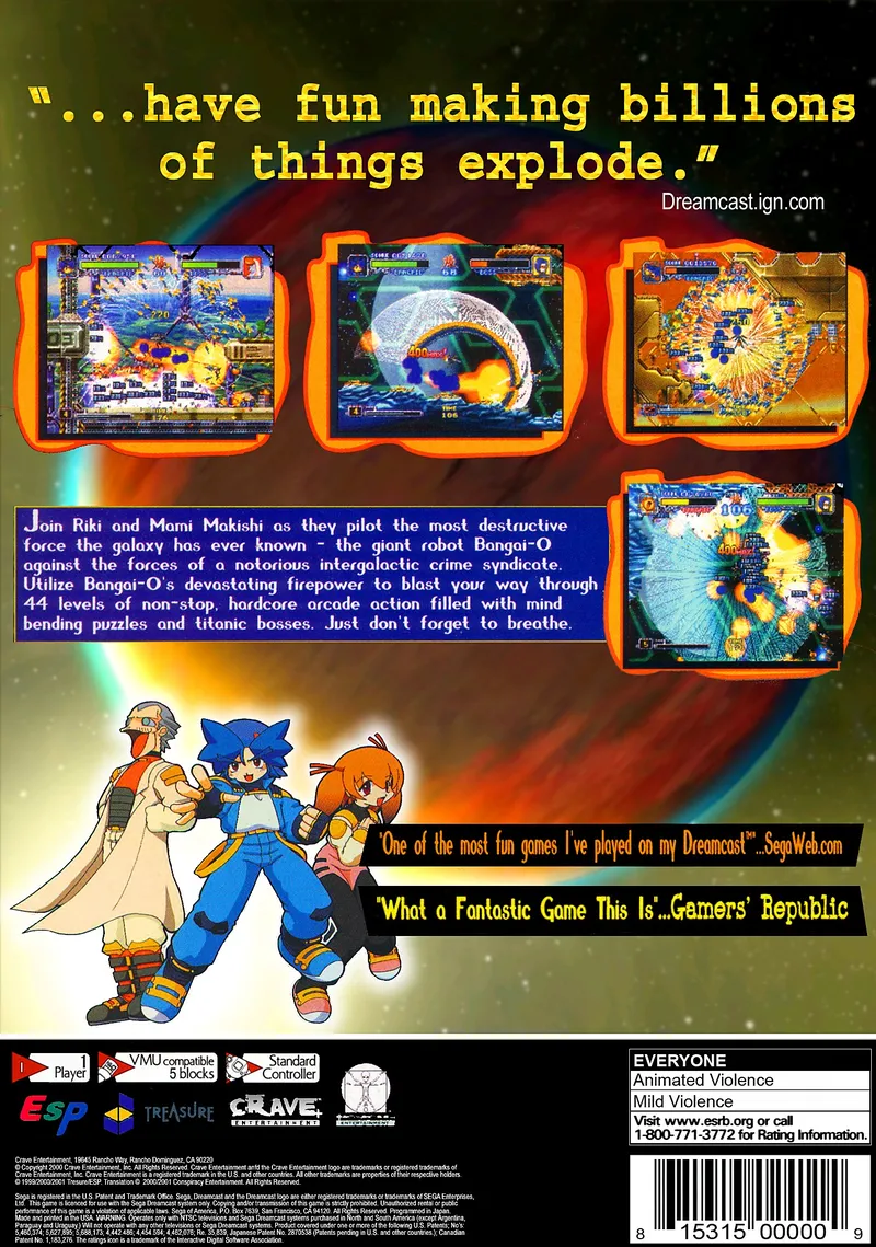 Bangai-O box back