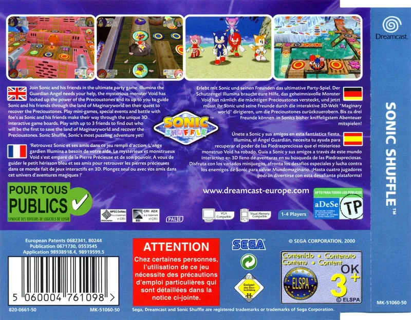 Sonic Shuffle box back