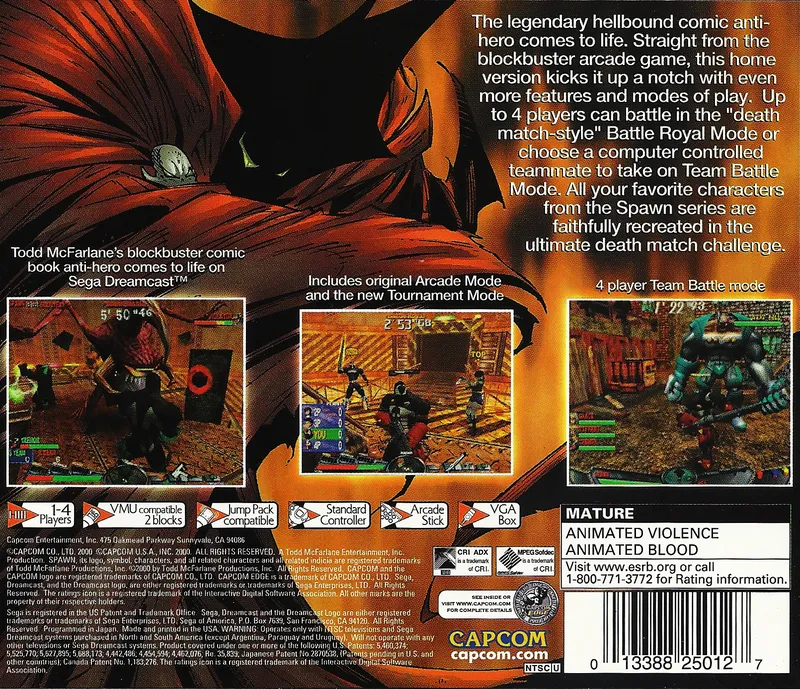 Spawn: In the Demon's Hand box back