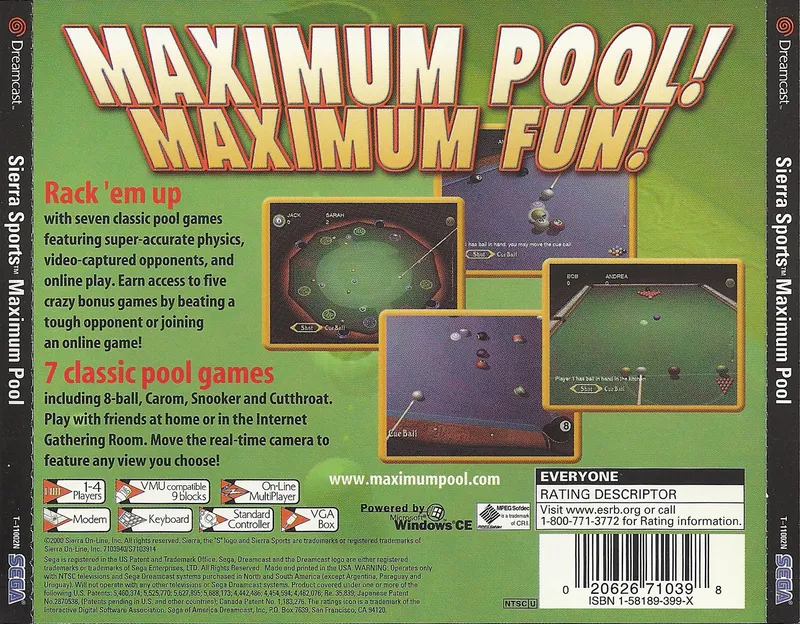 Maximum Pool box back