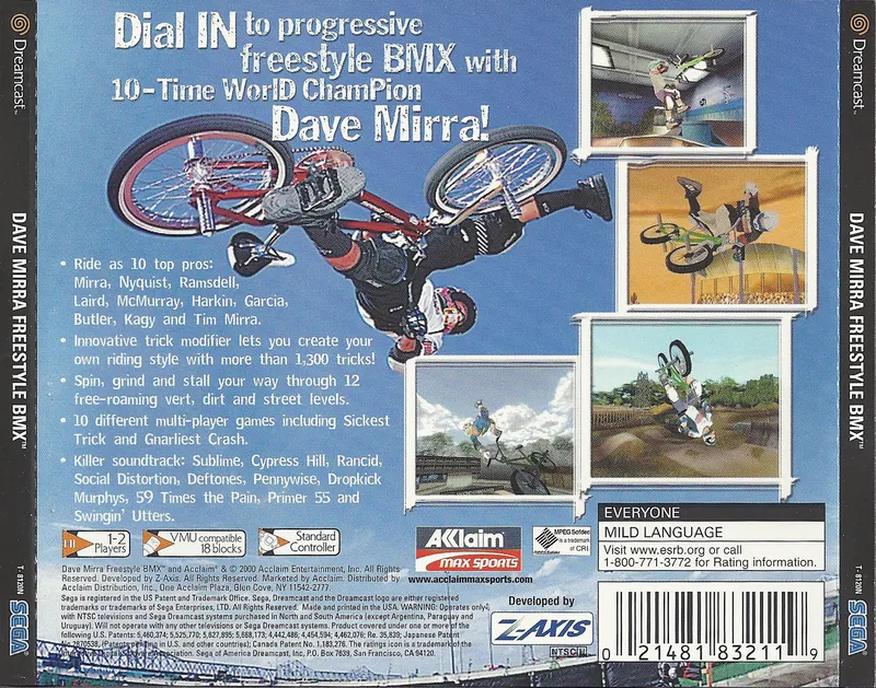 Dave Mirra Freestyle BMX box back