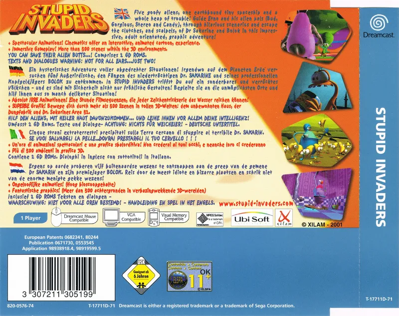 Stupid Invaders box back