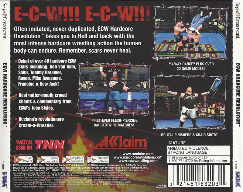 ECW Hardcore Revolution box back