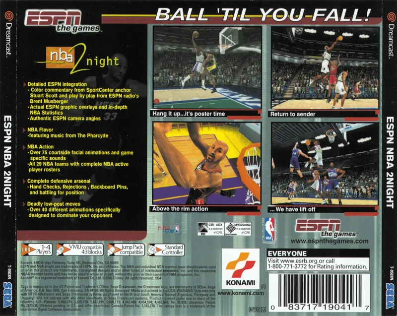 ESPN NBA 2Night box back