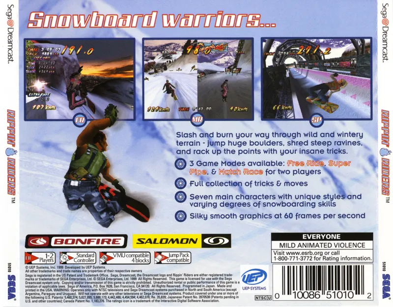 Rippin' Riders Snowboarding box back