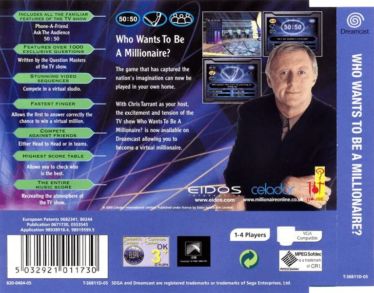 Who Wants to Be a Millionaire? box back