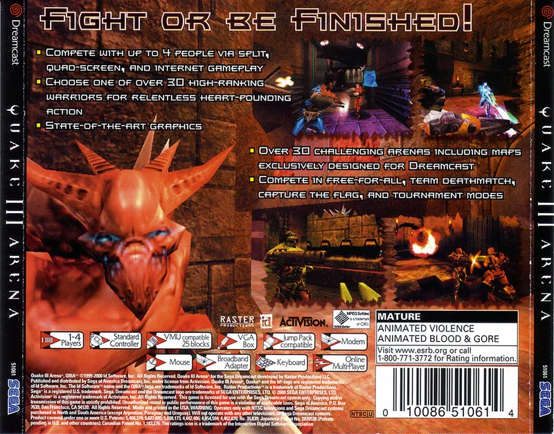 Quake III Arena box back