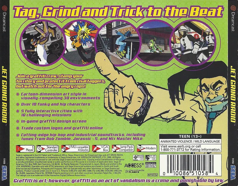 Jet Grind Radio box back