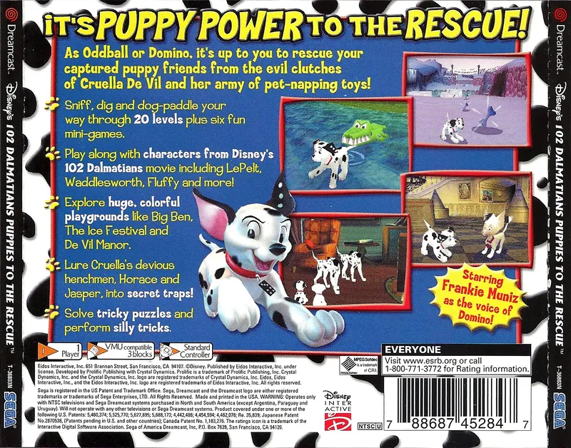 102 Dalmatians: Puppies to the Rescue box back