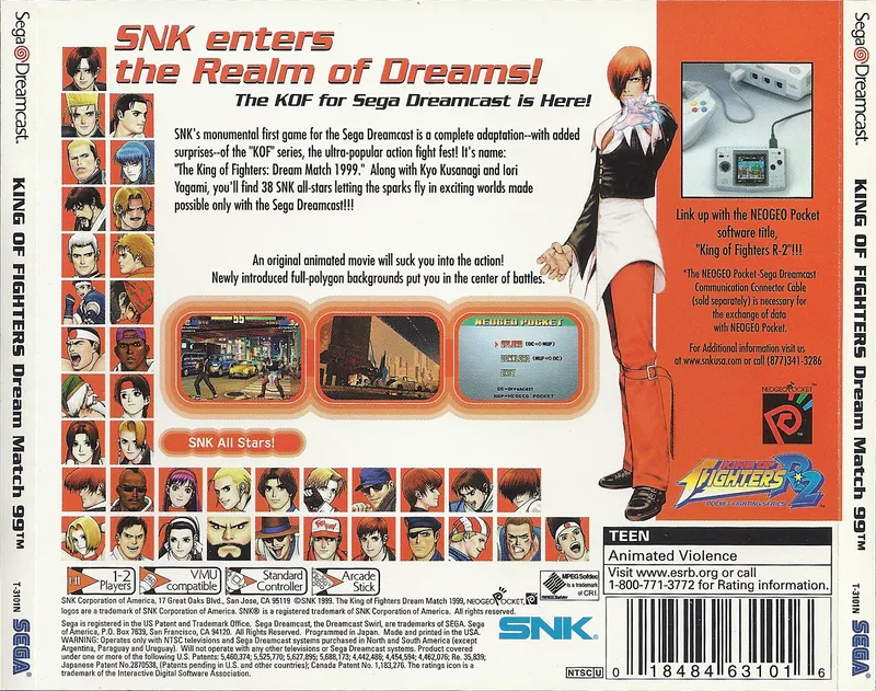 The King of Fighters: Dream Match 1999 box back