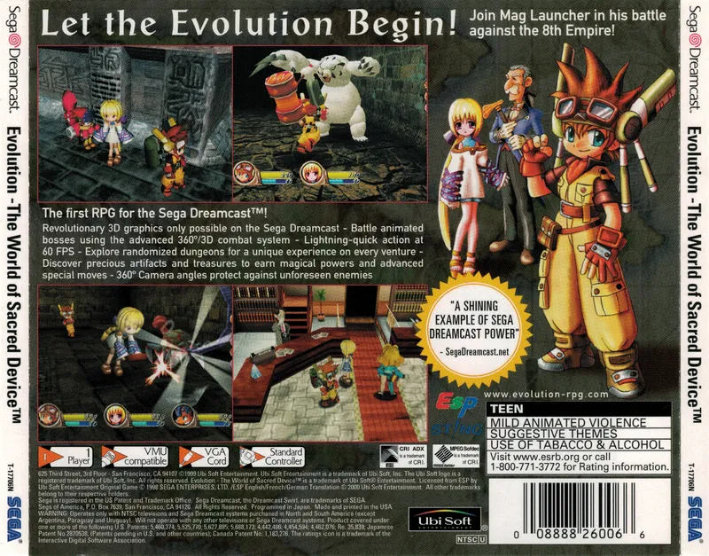 Evolution: The World of Sacred Device box back