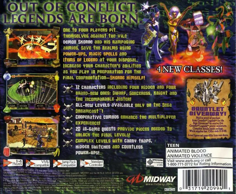 Gauntlet Legends box back