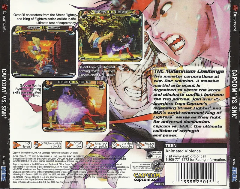Capcom vs. SNK box back