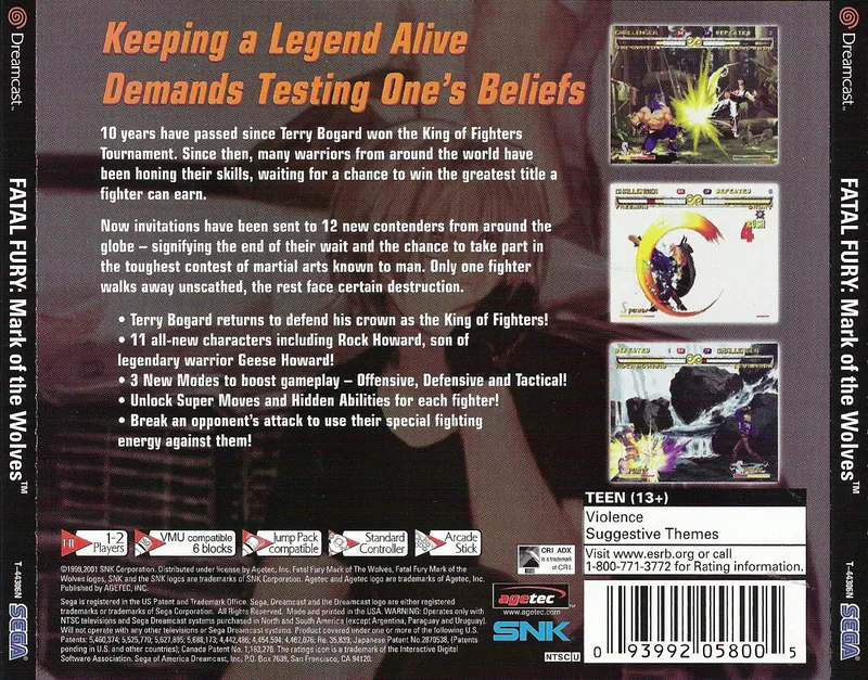 Fatal Fury: Mark of the Wolves box back