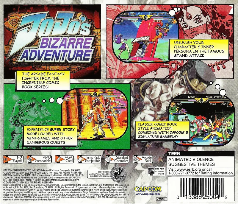 JoJo's Bizarre Adventure box back