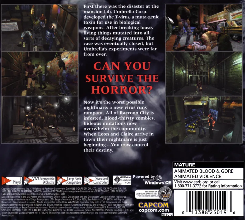 Resident Evil 2 box back