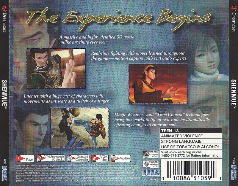 Shenmue box back