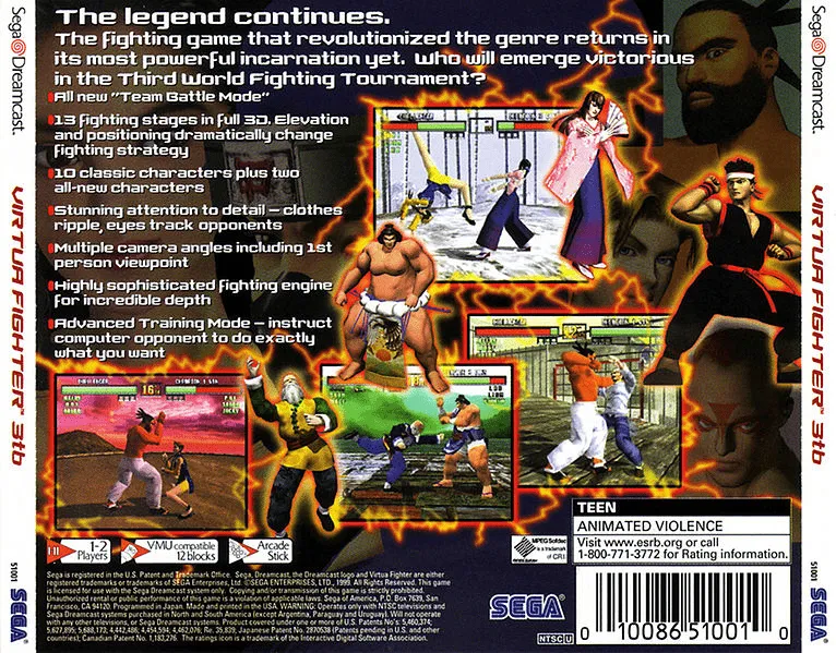 Virtua Fighter 3tb box back