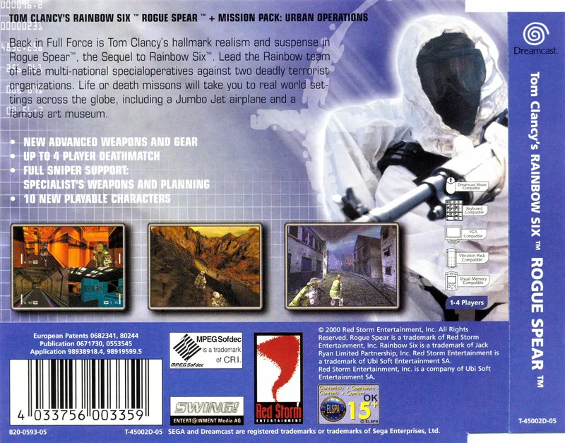 Tom Clancy's Rainbow Six: Rogue Spear box back