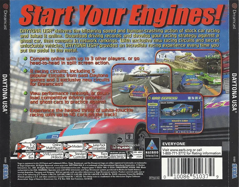 Daytona USA 2001 box back