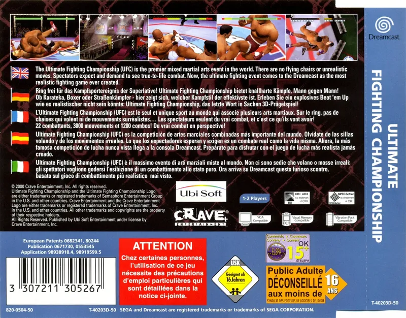 Ultimate Fighting Championship box back