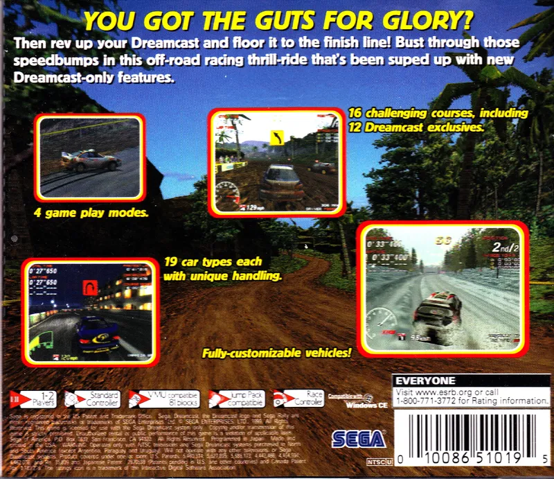 Sega Rally Championship 2 box back