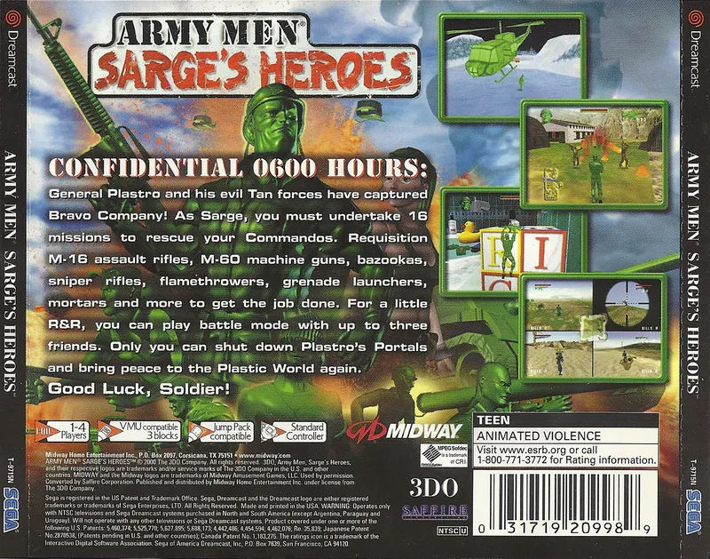 Army Men: Sarge's Heroes box back
